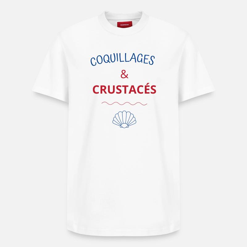 Coquillages et crustacés - T-shirt unisexe décontracté en coton Supima – de SPREAD - blanc