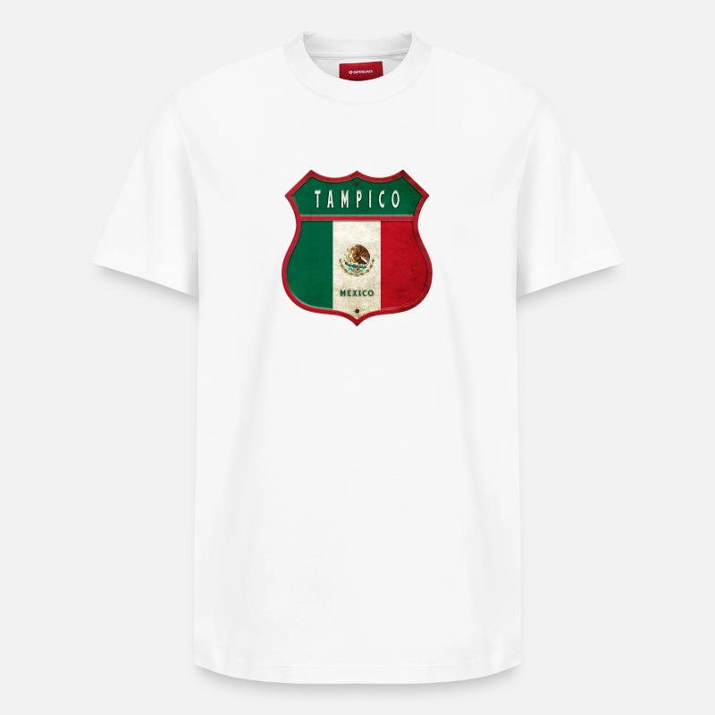 Motif écusson Tampico Mexico - T-shirt unisexe décontracté en coton Supima – de SPREAD - blanc