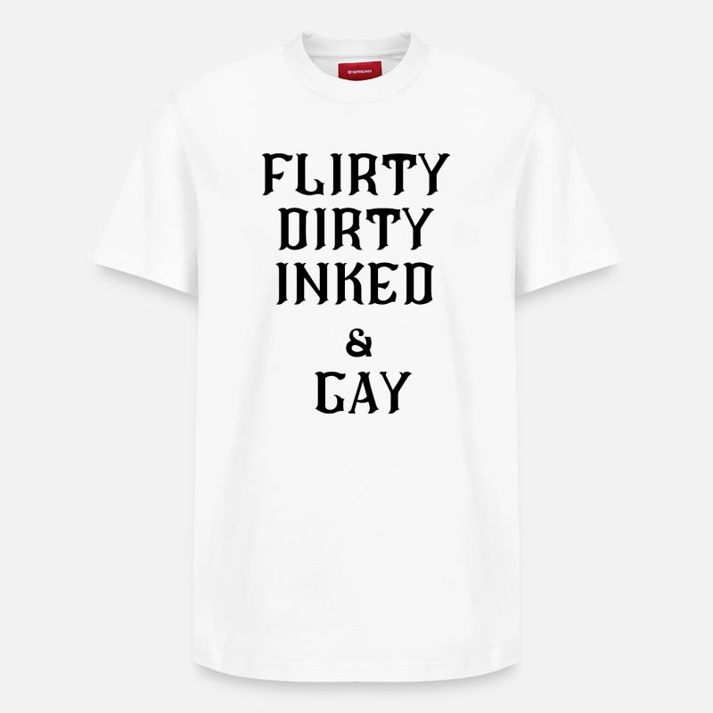 Flirty lesbischer Text - Relaxed Unisex Supima Cotton T-Shirt – von SPREAD - Weiß