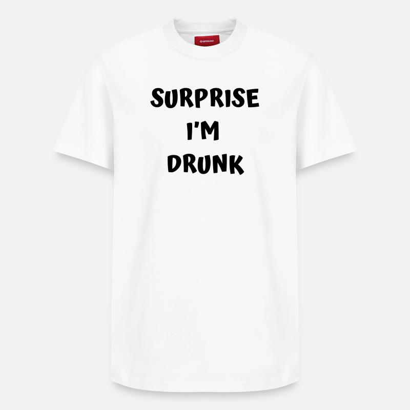 Texte drôle d’ivrogne - T-shirt unisexe décontracté en coton Supima – de SPREAD - blanc