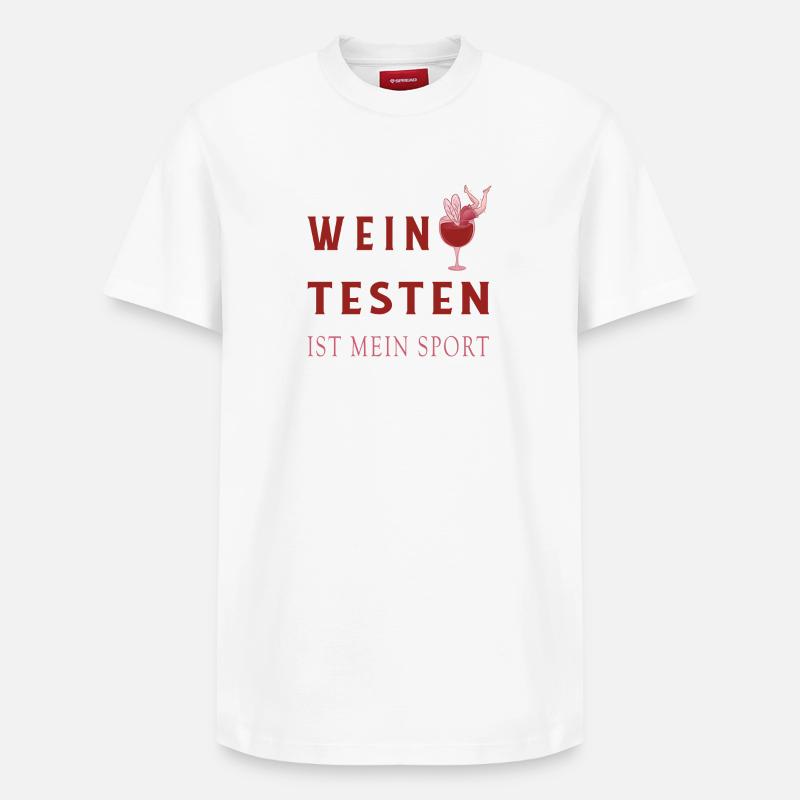 Wein Tester Design - Relaxed Unisex Supima Cotton T-Shirt – von SPREAD - Weiß