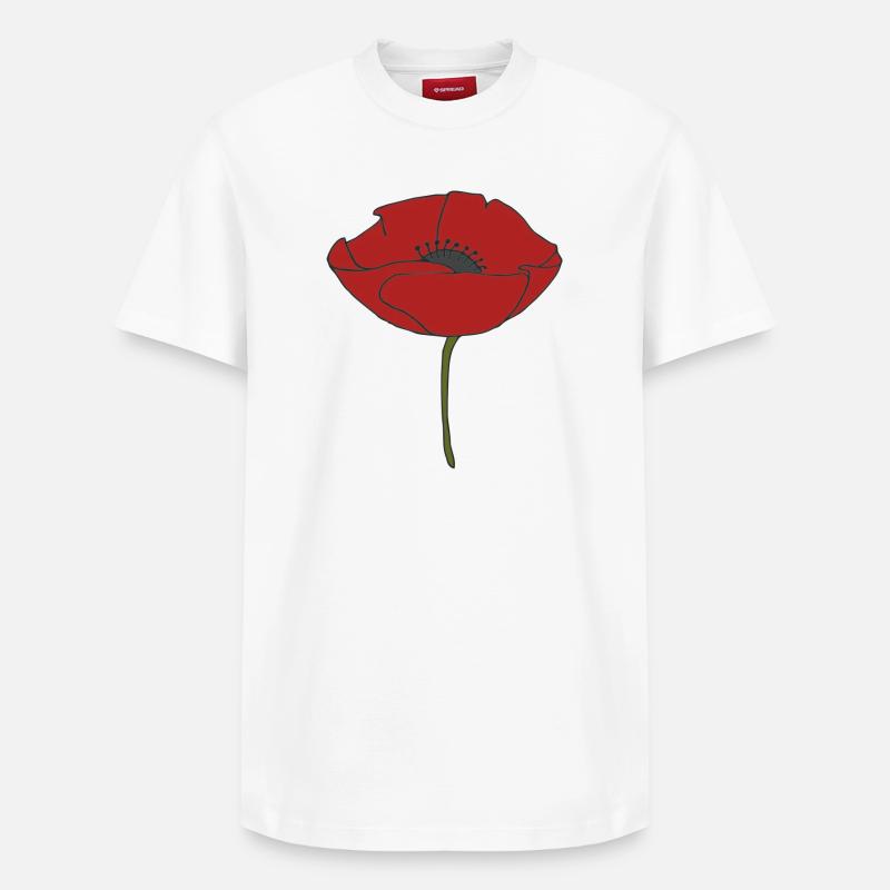 coquelicot - T-shirt unisexe décontracté en coton Supima – de SPREAD - blanc
