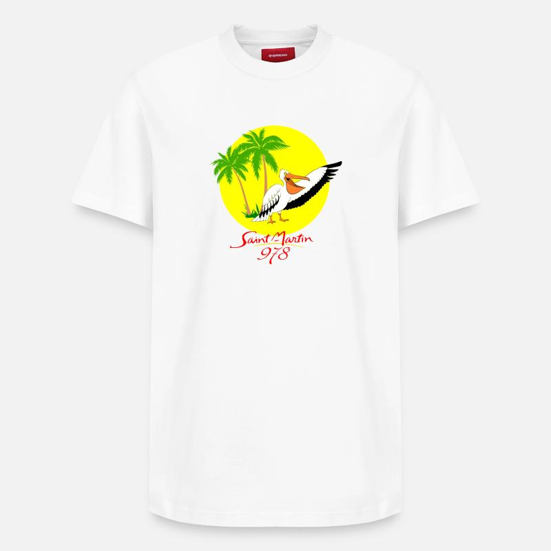 Saint-martin - T-shirt unisexe décontracté en coton Supima – de SPREAD - blanc