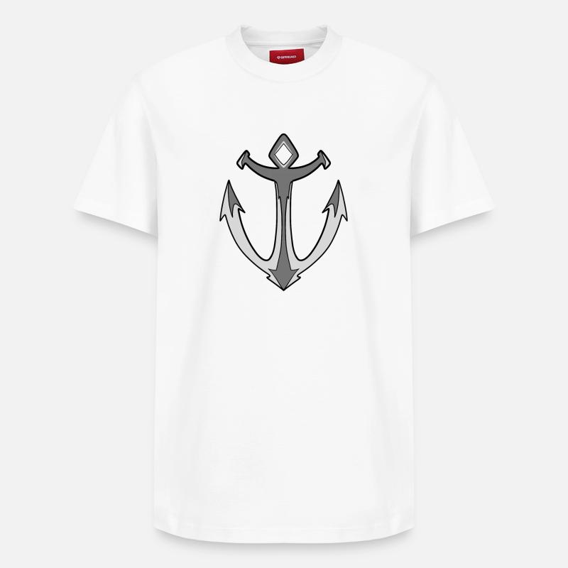 Anker - Relaxed Unisex Supima Cotton T-Shirt – von SPREAD - Weiß