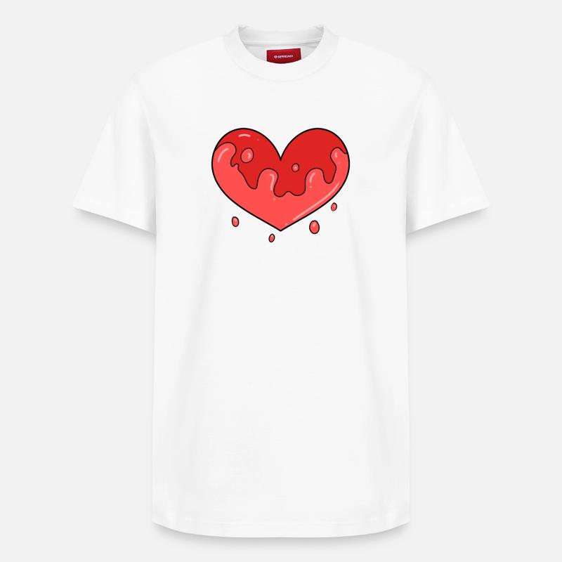 Herz Blut - Relaxed Unisex Supima Cotton T-Shirt – von SPREAD - Weiß