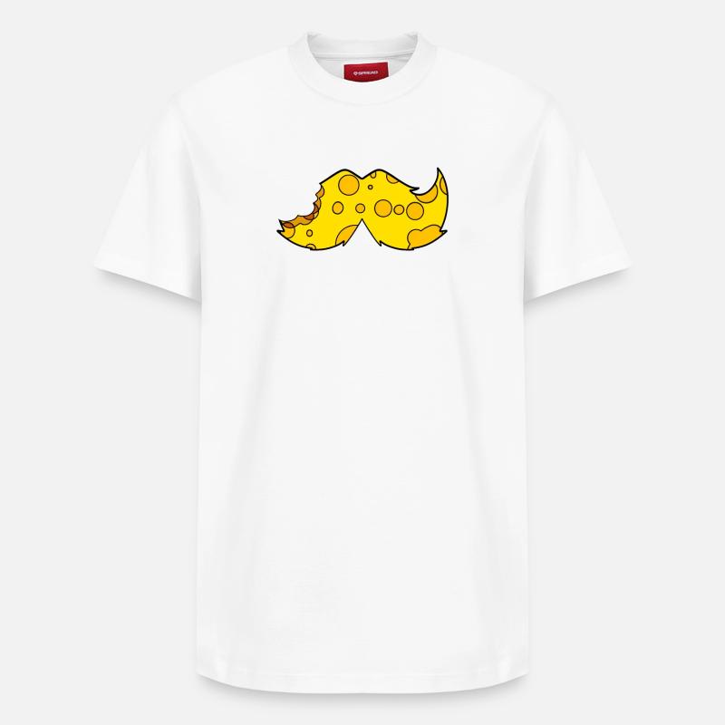 Käse Schnurrbart Bart - Relaxed Unisex Supima Cotton T-Shirt – von SPREAD - Weiß