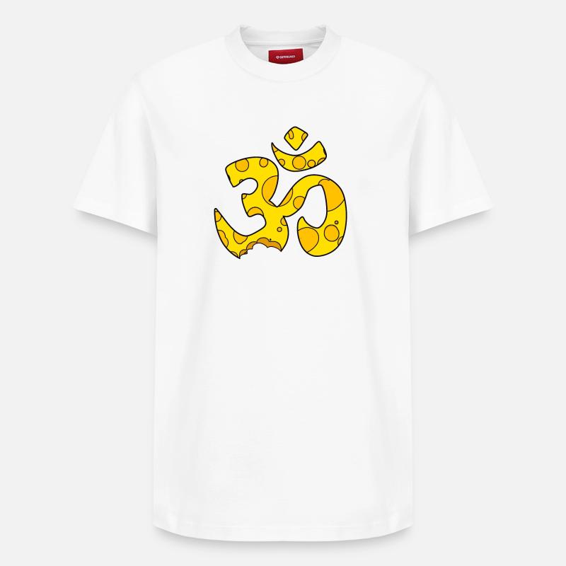 Signe OM fromage - T-shirt unisexe décontracté en coton Supima – de SPREAD - blanc