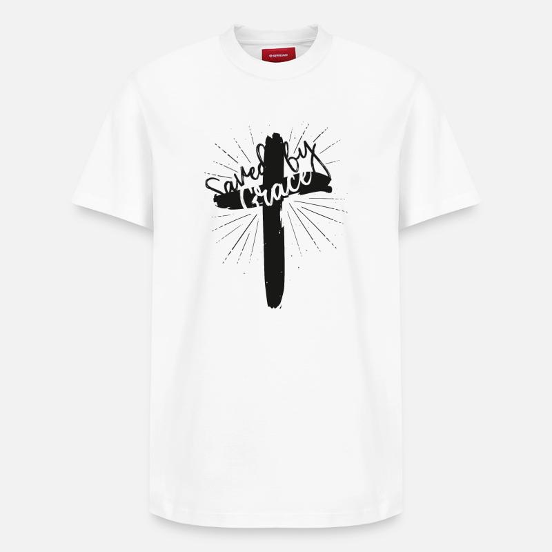 Sauvé par la grâce - T-shirt unisexe décontracté en coton Supima – de SPREAD - blanc