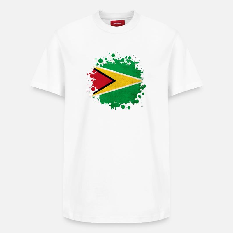 blob drapeau de la Guyane - T-shirt unisexe décontracté en coton Supima – de SPREAD - blanc