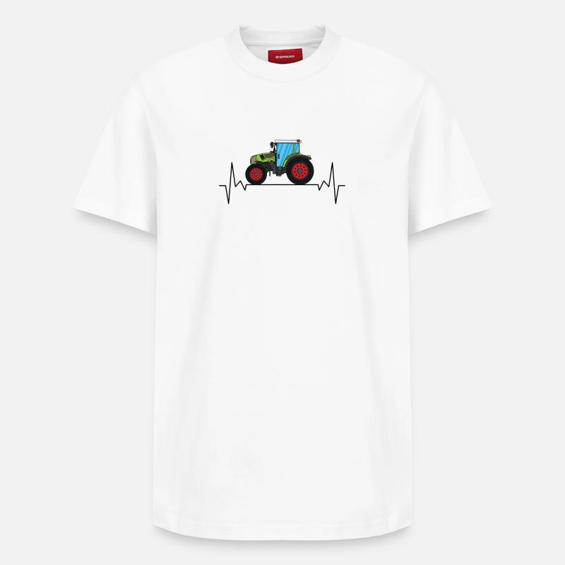 Tracteur - T-shirt unisexe décontracté en coton Supima – de SPREAD - blanc