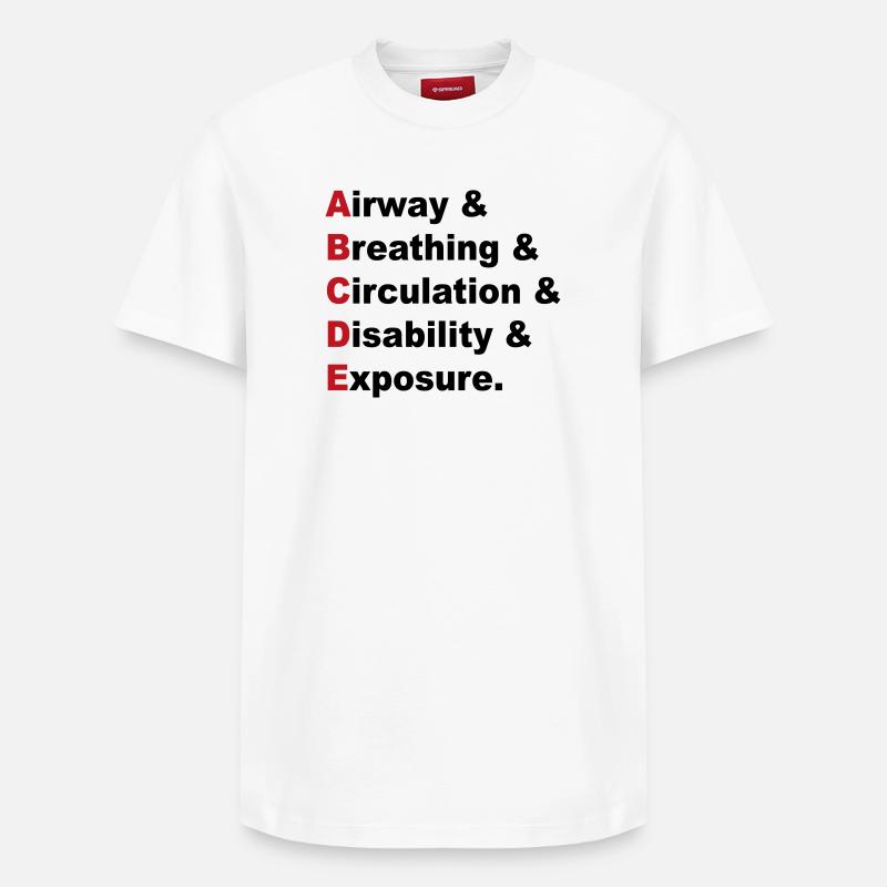 Règle ABCDE - T-shirt unisexe décontracté en coton Supima – de SPREAD - blanc