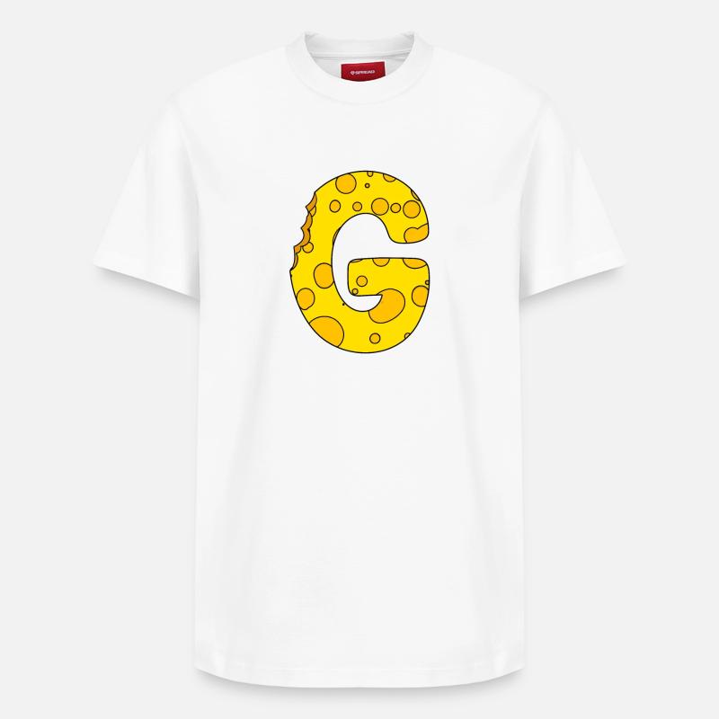 Lettre G - T-shirt unisexe décontracté en coton Supima – de SPREAD - blanc