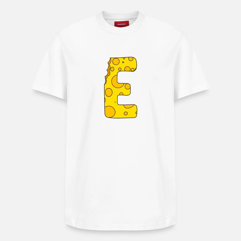 Buchstabe E - Relaxed Unisex Supima Cotton T-Shirt – von SPREAD - Weiß