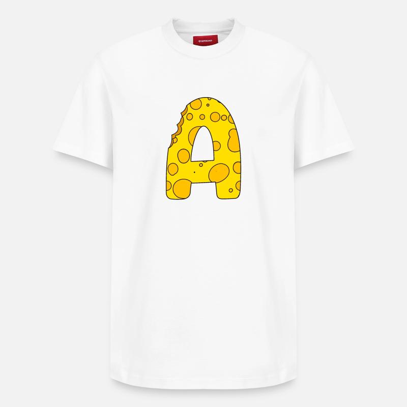 Lettre A - T-shirt unisexe décontracté en coton Supima – de SPREAD - blanc