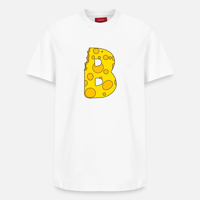 Lettre B - T-shirt unisexe décontracté en coton Supima – de SPREAD - blanc