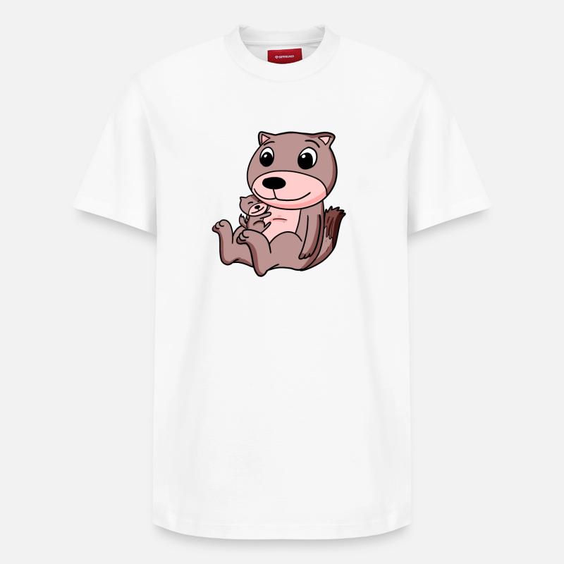 Belette avec bébé belette - T-shirt unisexe décontracté en coton Supima – de SPREAD - blanc