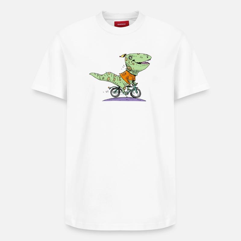 Saurier - Relaxed Unisex Supima Cotton T-Shirt – von SPREAD - Weiß