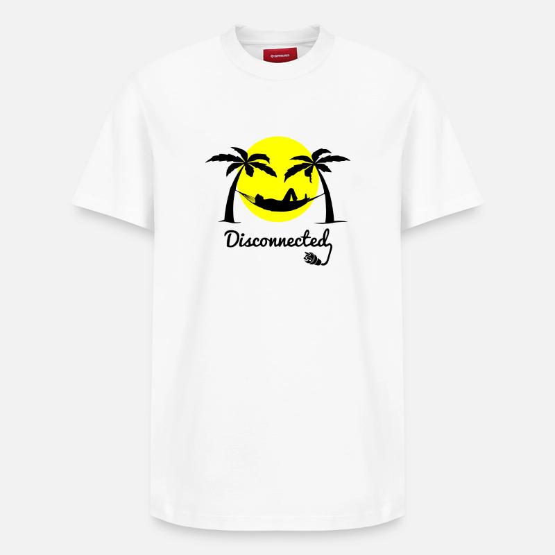 Disconnected - T-shirt unisexe décontracté en coton Supima – de SPREAD - blanc