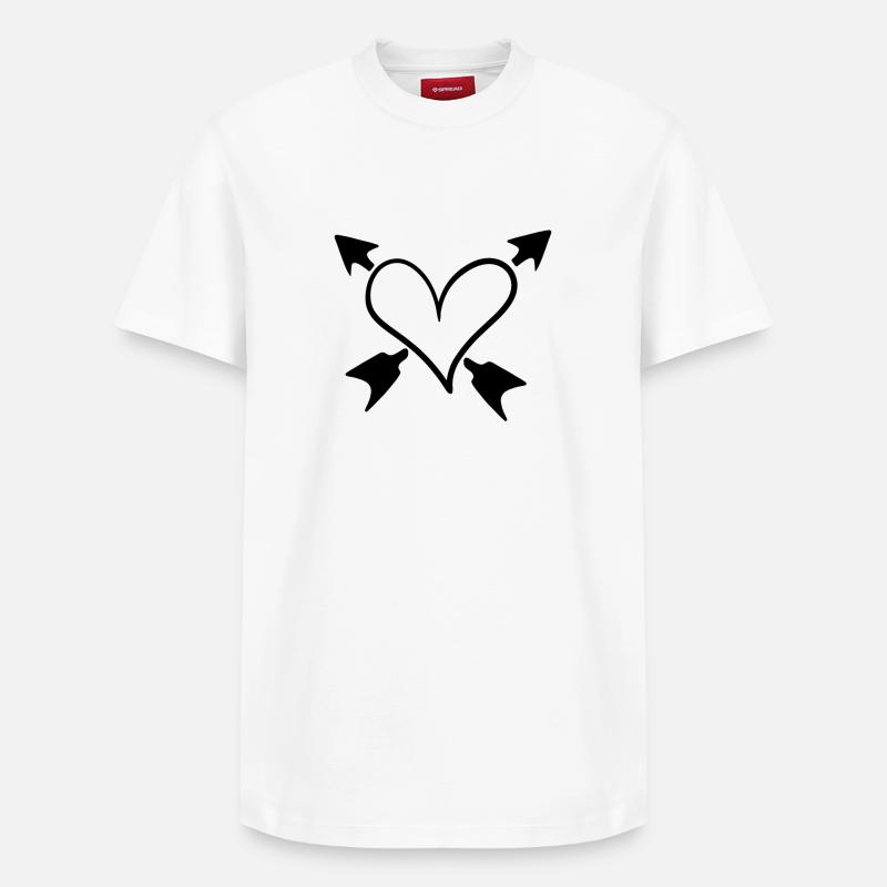 Flèches de cœur Amour - T-shirt unisexe décontracté en coton Supima – de SPREAD - blanc