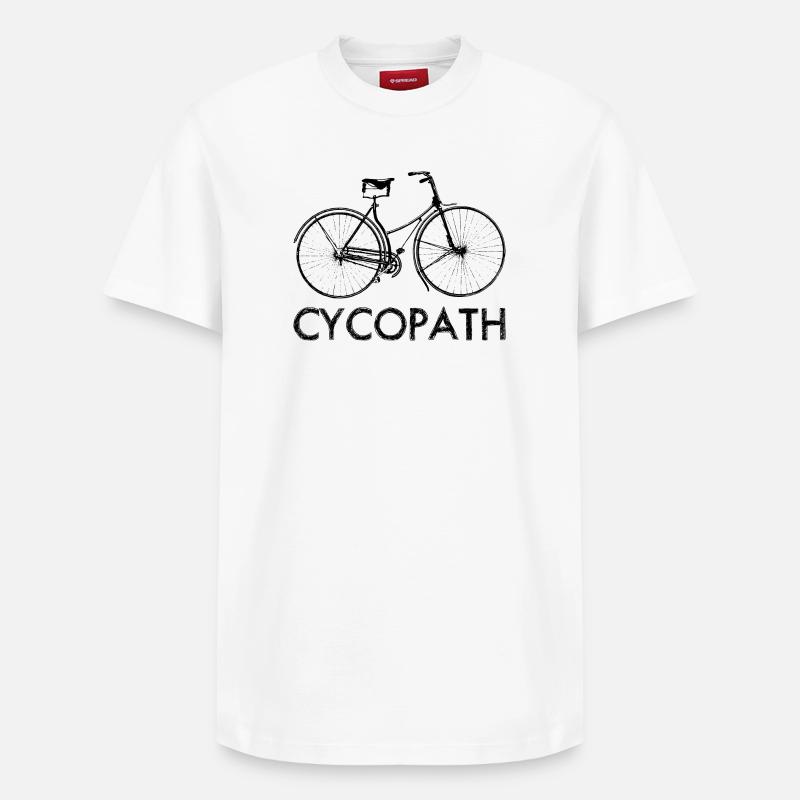 Cycopath drôle de vélo - T-shirt unisexe décontracté en coton Supima – de SPREAD - blanc