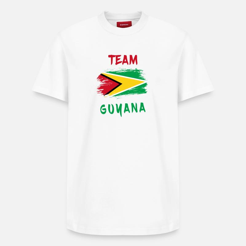 Drapeaux de l'équipe Guyane - T-shirt unisexe décontracté en coton Supima – de SPREAD - blanc