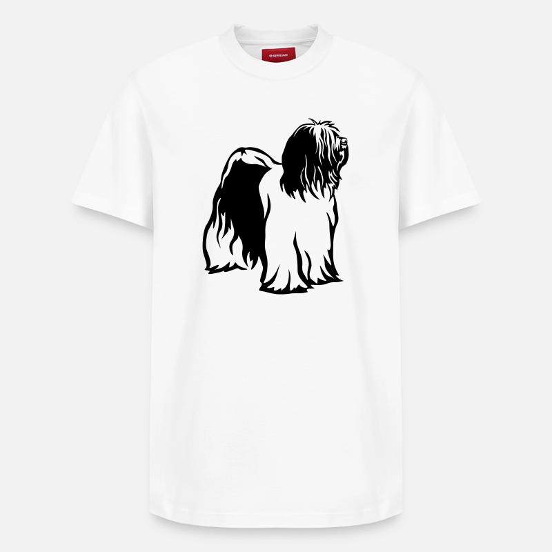 Tibet Terrier - Relaxed Unisex Supima Cotton T-Shirt – von SPREAD - Weiß