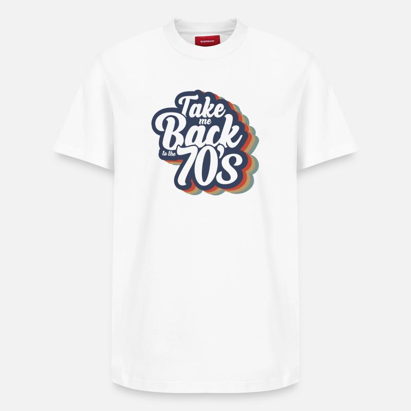 Ramenez-moi dans les années 70 - T-shirt unisexe décontracté en coton Supima – de SPREAD - blanc