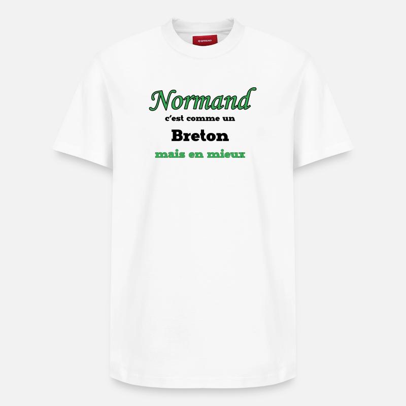 Normand Vert Élégant Script - T-shirt unisexe décontracté en coton Supima – de SPREAD - blanc