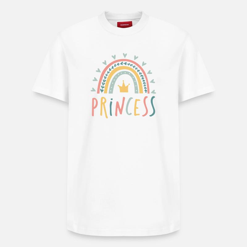 princesse - arc-en-ciel - T-shirt unisexe décontracté en coton Supima – de SPREAD - blanc