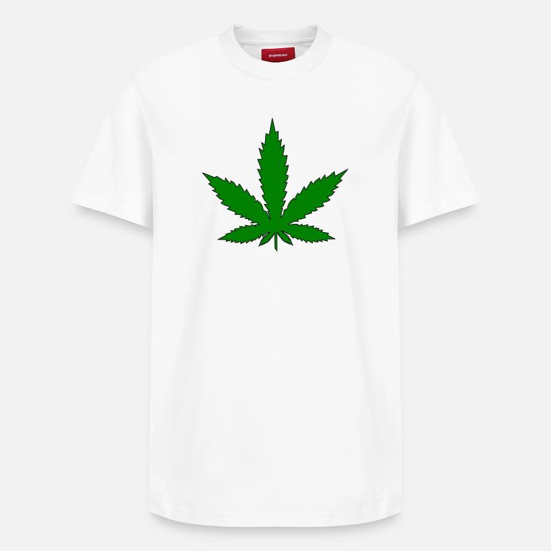 Hemp leaf - Relaxed Unisex Supima Cotton T-Shirt – by SPREAD - white