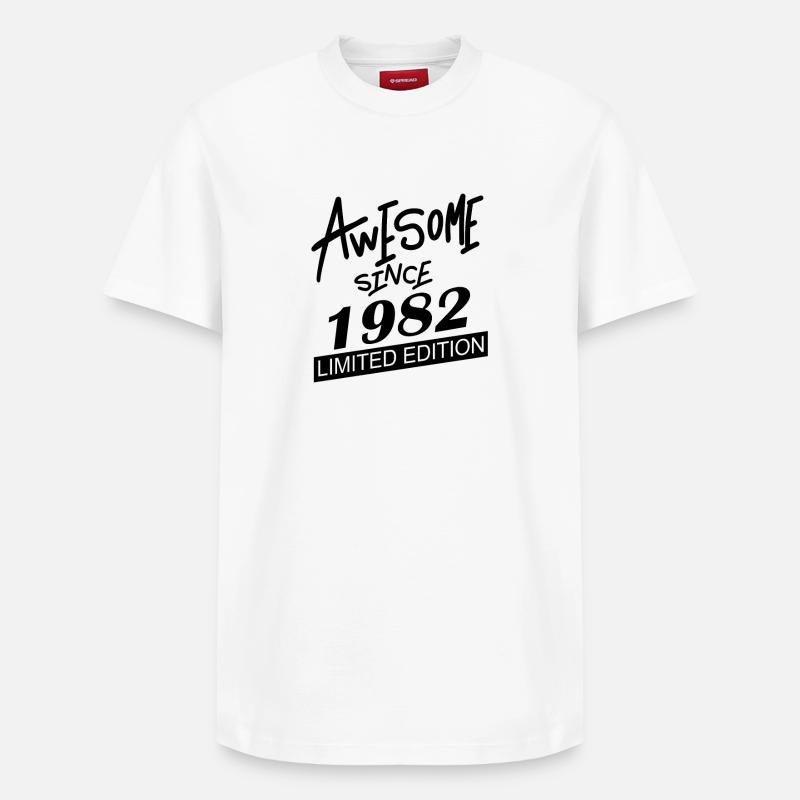 1982 - Né en 1982 - T-shirt unisexe décontracté en coton Supima – de SPREAD - blanc