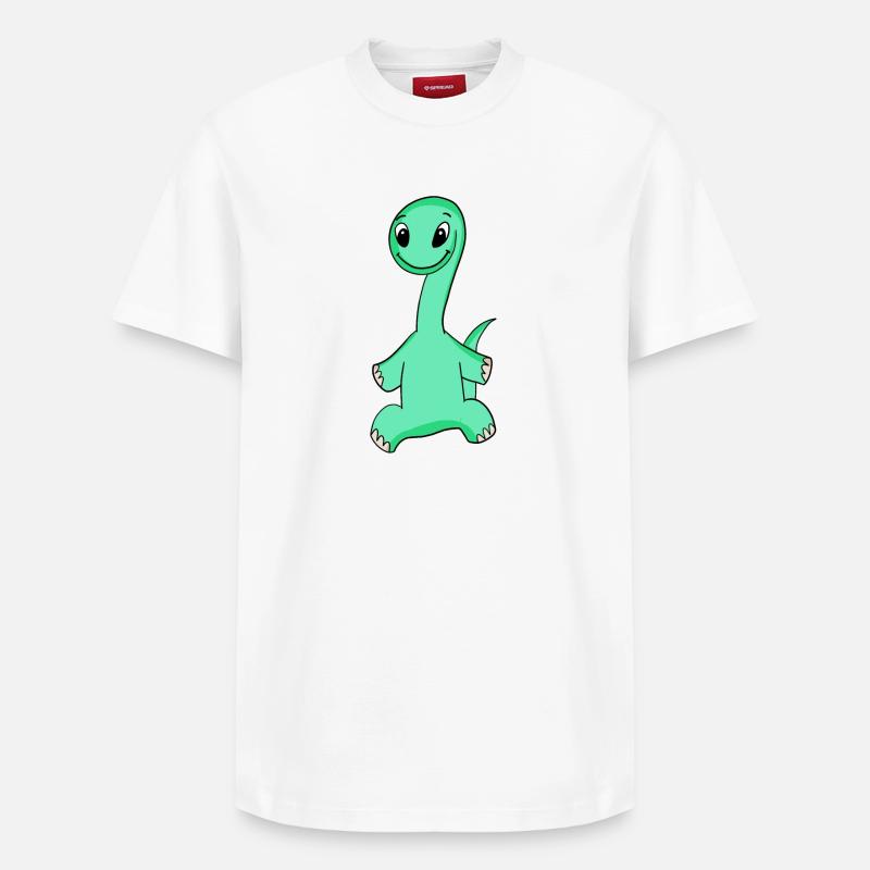 Dino Motif - T-shirt unisexe décontracté en coton Supima – de SPREAD - blanc