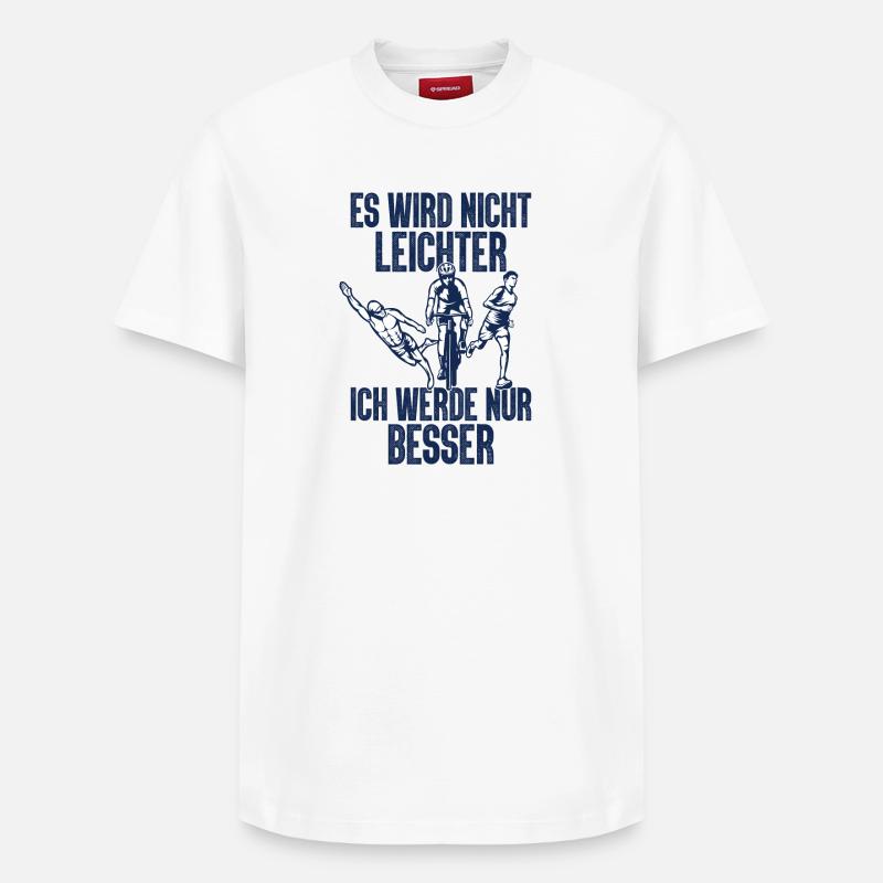 Es Wird Nicht Leichter Ich Triathlon - Relaxed Unisex Supima Cotton T-Shirt – von SPREAD - Weiß