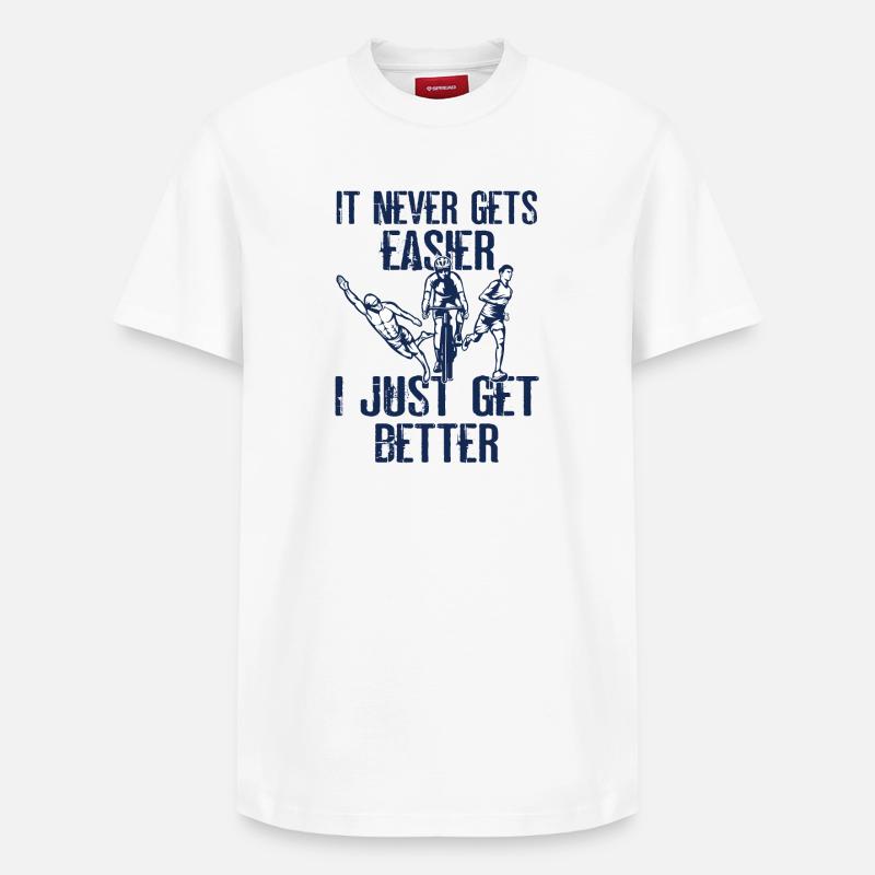 Es Wird Nie Einfacher Triathlon - Relaxed Unisex Supima Cotton T-Shirt – von SPREAD - Weiß