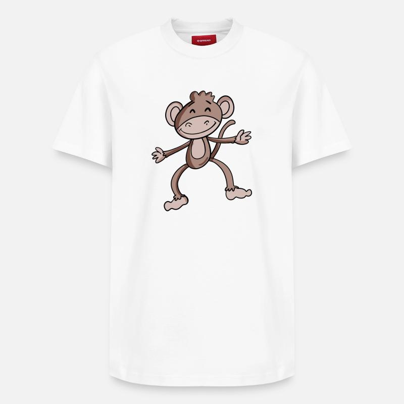 Cute monkey - Relaxed Unisex Supima Cotton T-Shirt – by SPREAD - white
