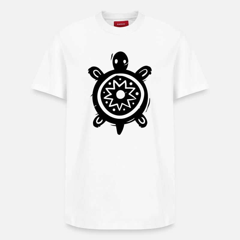 Tortue Tribale - T-shirt unisexe décontracté en coton Supima – de SPREAD - blanc