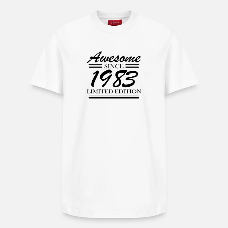 1983 - Né en 1983 - T-shirt unisexe décontracté en coton Supima – de SPREAD - blanc