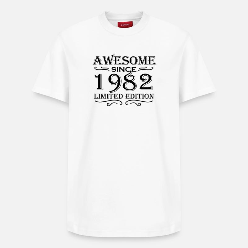 1982 - Born 1982 - Relaxed Unisex Supima Cotton T-Shirt – by SPREAD - white