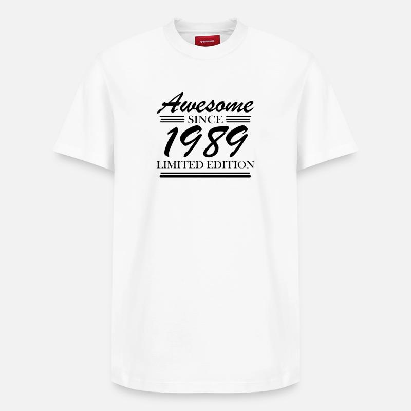 1989 - Né en 1989 - T-shirt unisexe décontracté en coton Supima – de SPREAD - blanc