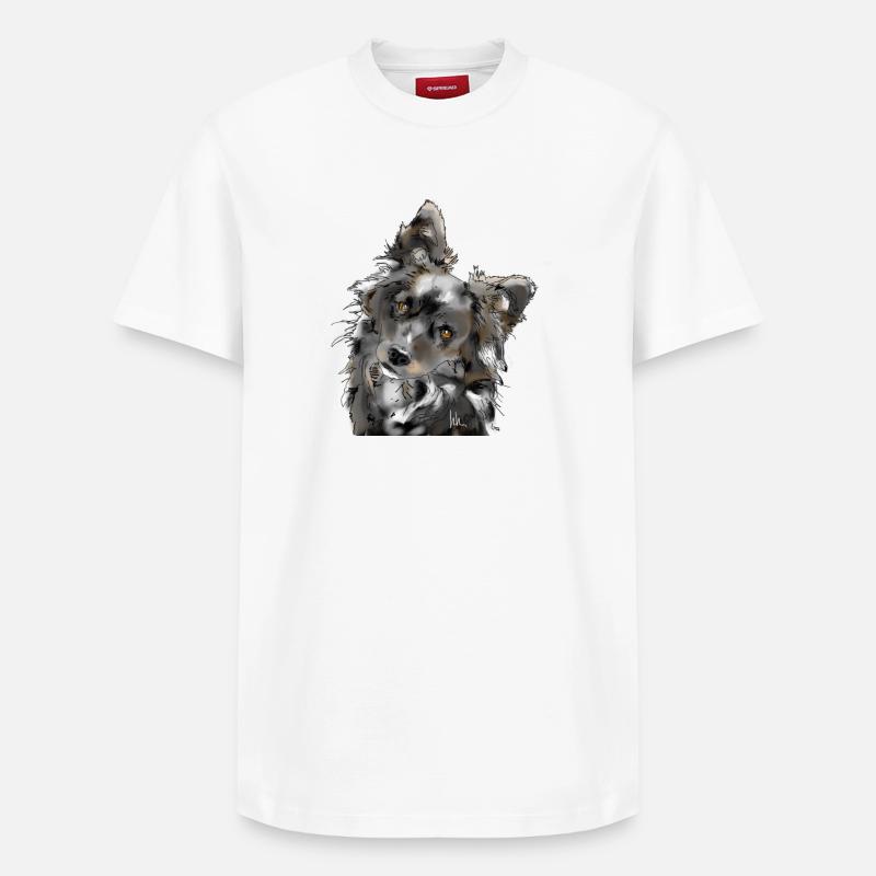 Berger australien - T-shirt unisexe décontracté en coton Supima – de SPREAD - blanc