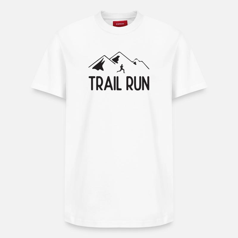 Course de sentier - T-shirt unisexe décontracté en coton Supima – de SPREAD - blanc