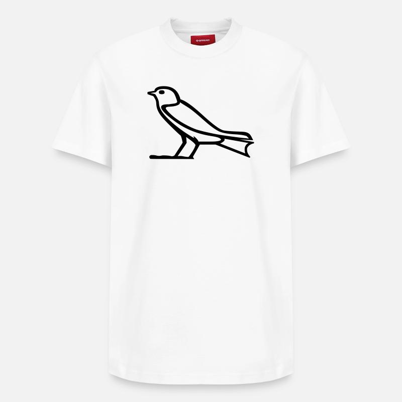 Hiéroglyphe d’oiseau - T-shirt unisexe décontracté en coton Supima – de SPREAD - blanc