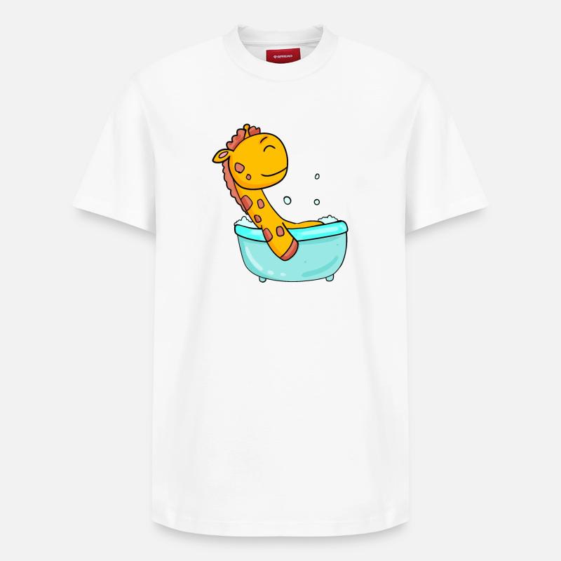 Giraffe - Relaxed Unisex Supima Cotton T-Shirt – by SPREAD - white
