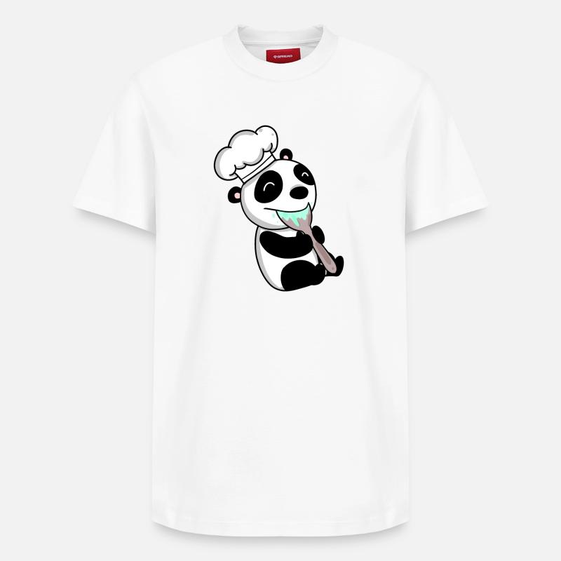 Panda Chef Mignon - T-shirt unisexe décontracté en coton Supima – de SPREAD - blanc