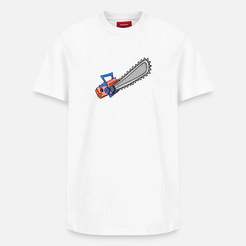 Tronçonneuse Motif Tronçonneuse - T-shirt unisexe décontracté en coton Supima – de SPREAD - blanc