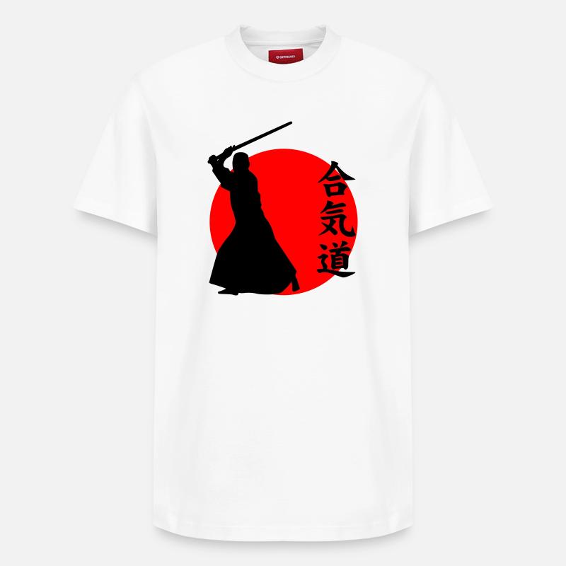 Aïkido - T-shirt unisexe décontracté en coton Supima – de SPREAD - blanc