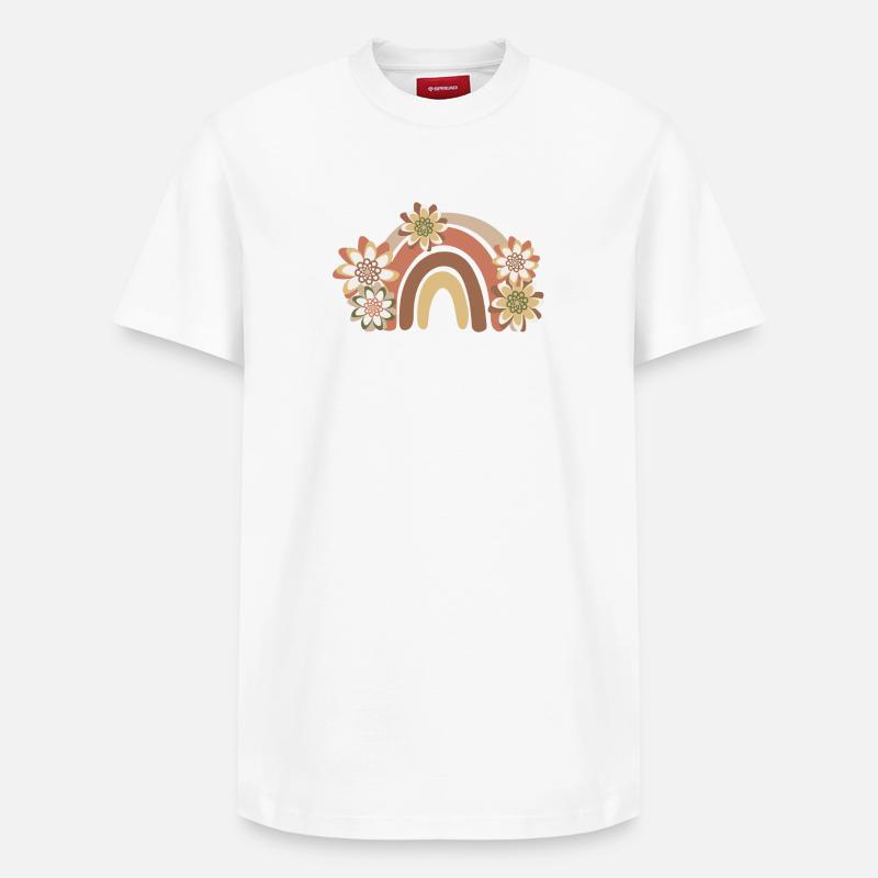 Regenbogen Boho, Bohême - Relaxed Unisex Supima Cotton T-Shirt – von SPREAD - Weiß