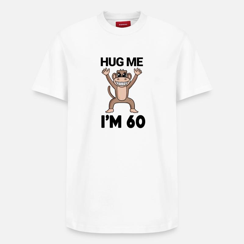 60 ans - 60 ans - câlin - T-shirt unisexe décontracté en coton Supima – de SPREAD - blanc