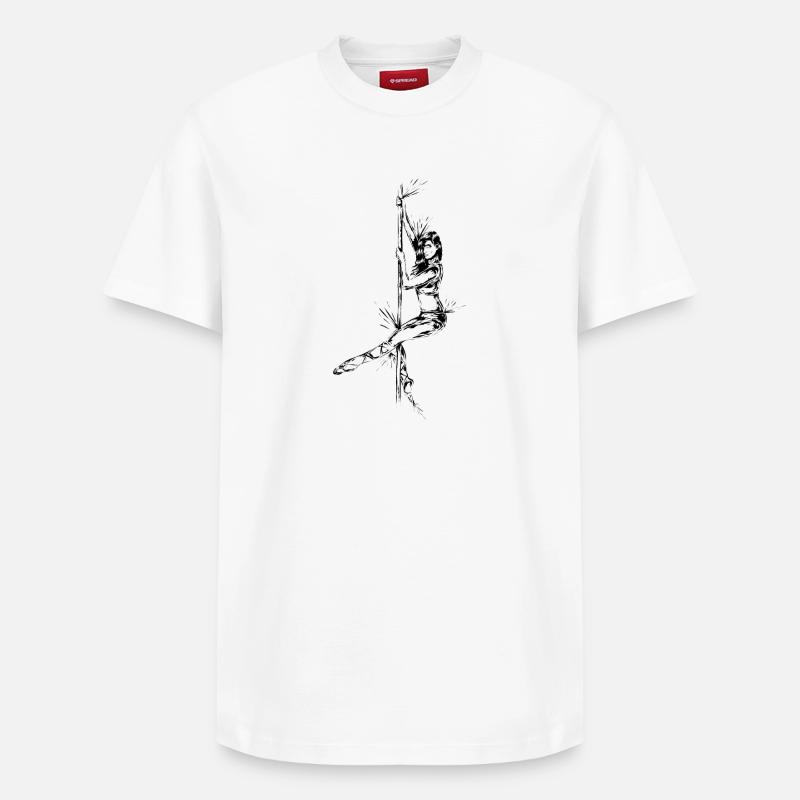 Pole Dance - T-shirt unisexe décontracté en coton Supima – de SPREAD - blanc