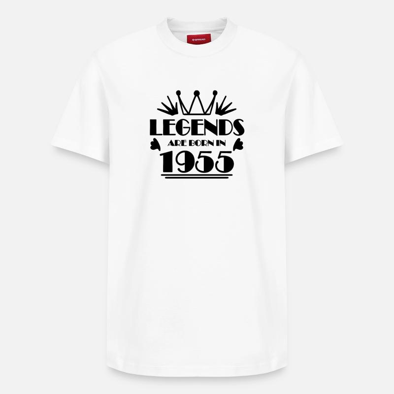 1955 - Né en 1955 - T-shirt unisexe décontracté en coton Supima – de SPREAD - blanc